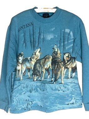 Vintage Habitat Montana Wolf Pack Crewneck Sweatshirt
